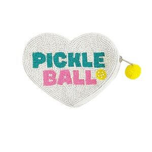 "PICKLE BALL" Heart Shape Coin Pouch